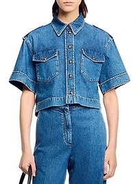 Cropped Denim Shirt