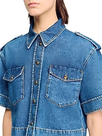 Cropped Denim Shirt