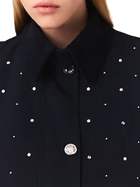 Short Velvet Collar Studded Jacket