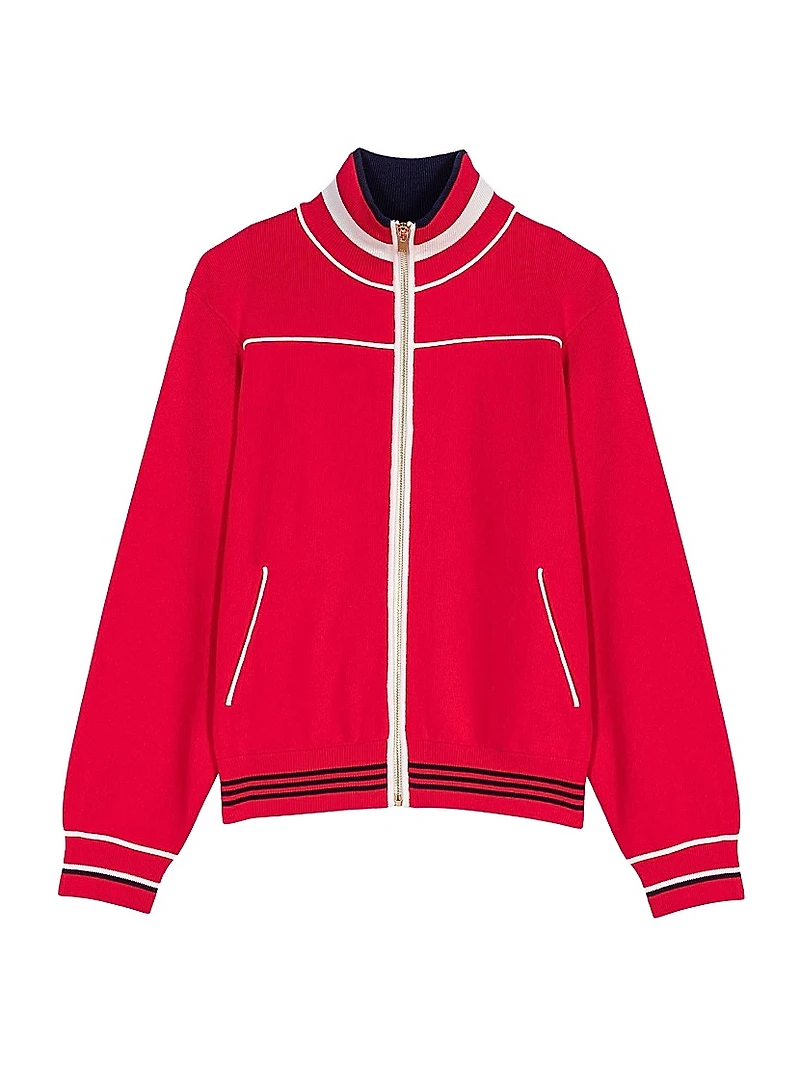 Zipped Cardigan with Elastic Waist