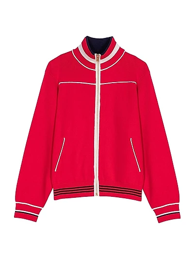 Zipped Cardigan with Elastic Waist