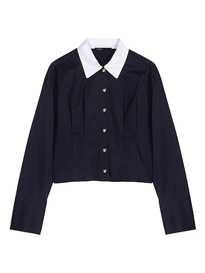 Cropped Poplin Shirt