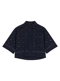 Cropped Shirt with Studs
