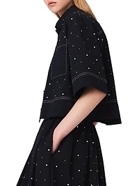 Cropped Shirt with Studs