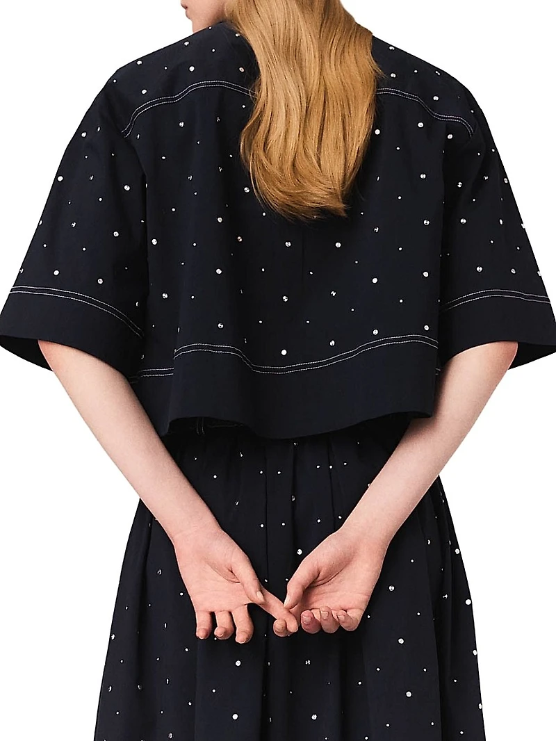 Cropped Shirt with Studs