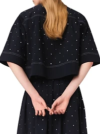 Cropped Shirt with Studs