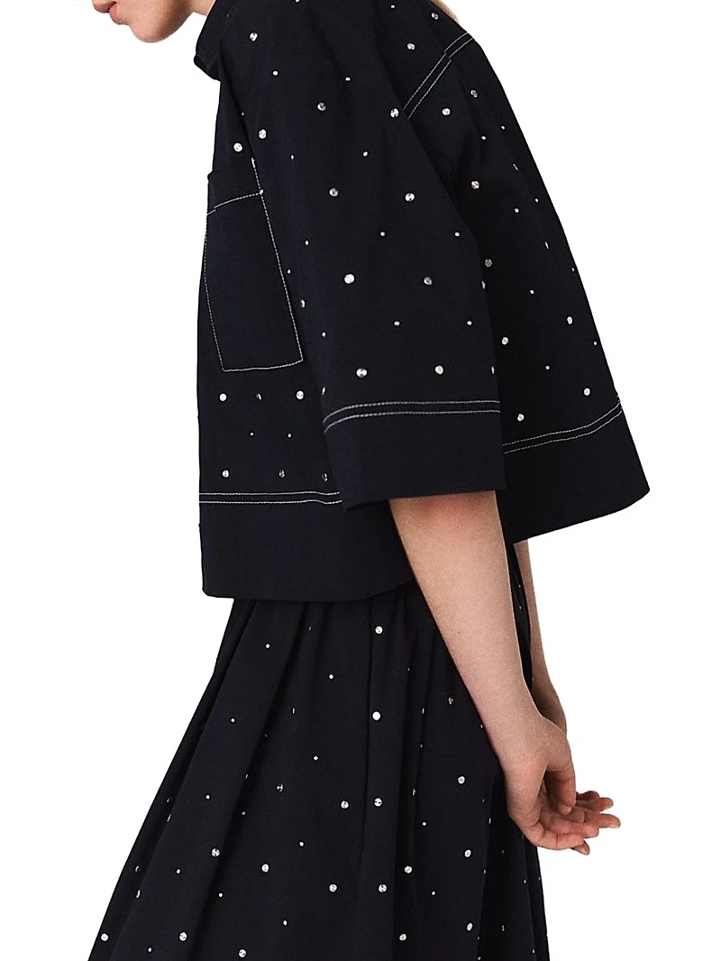 Cropped Shirt with Studs