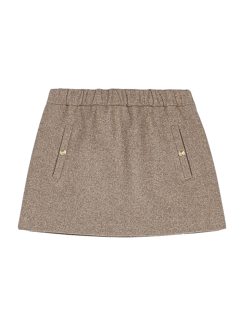 Short Wool Blend Skirt