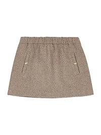 Short Wool Blend Skirt