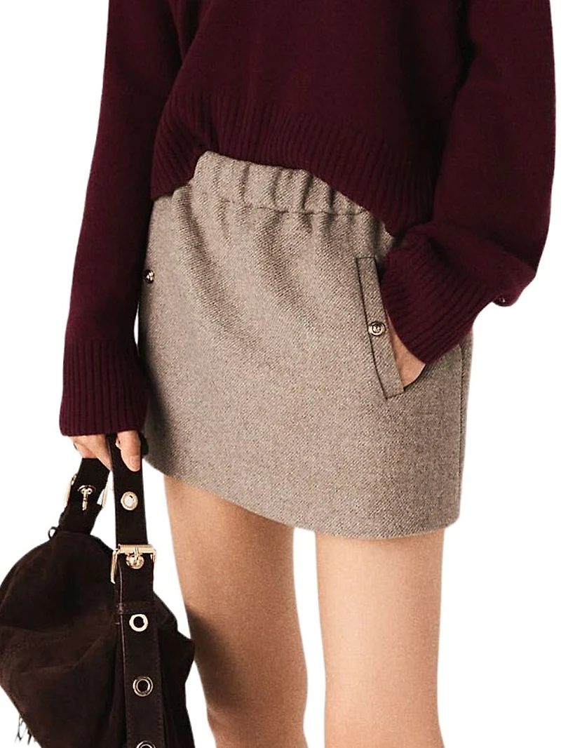 Short Wool Blend Skirt