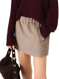 Short Wool Blend Skirt