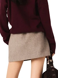 Short Wool Blend Skirt