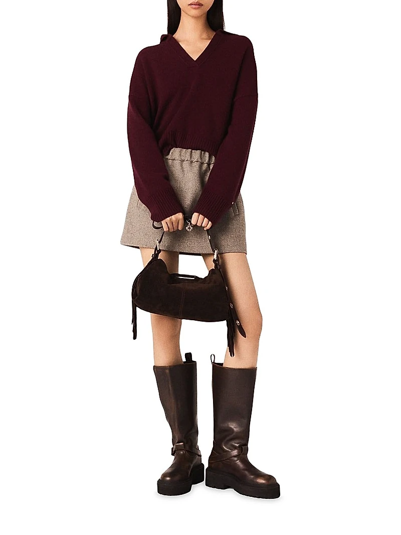 Short Wool Blend Skirt