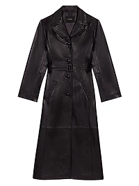 Long Leather Trench Coat