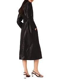 Long Leather Trench Coat