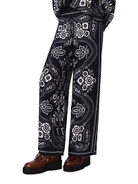 Flowing Paisley Print Trousers
