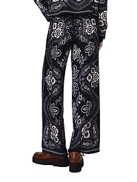 Flowing Paisley Print Trousers