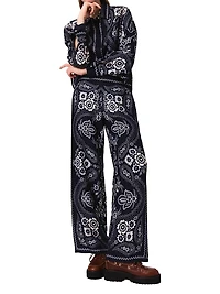 Flowing Paisley Print Trousers