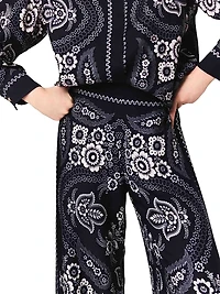 Flowing Paisley Print Trousers