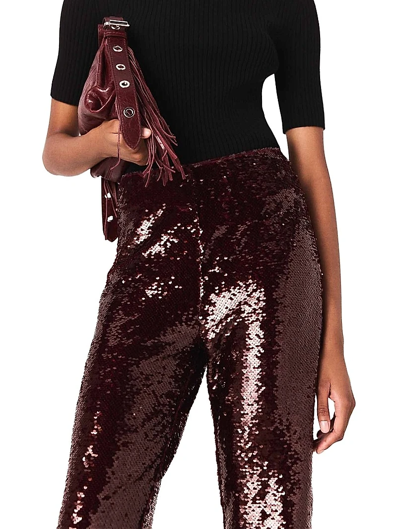 Sequin-Embroidered Trousers