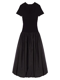 Knit and Taffeta Maxi Dress