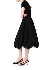 Knit and Taffeta Maxi Dress