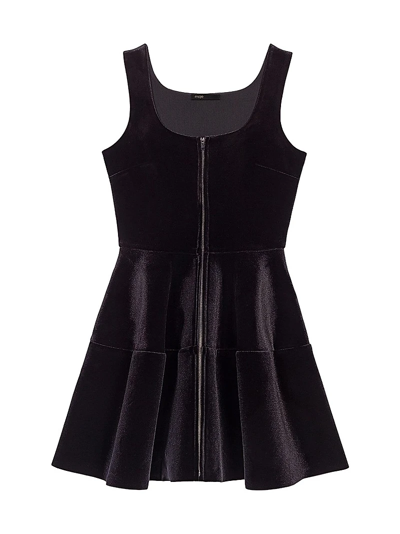 Short Velvet Skater Dress