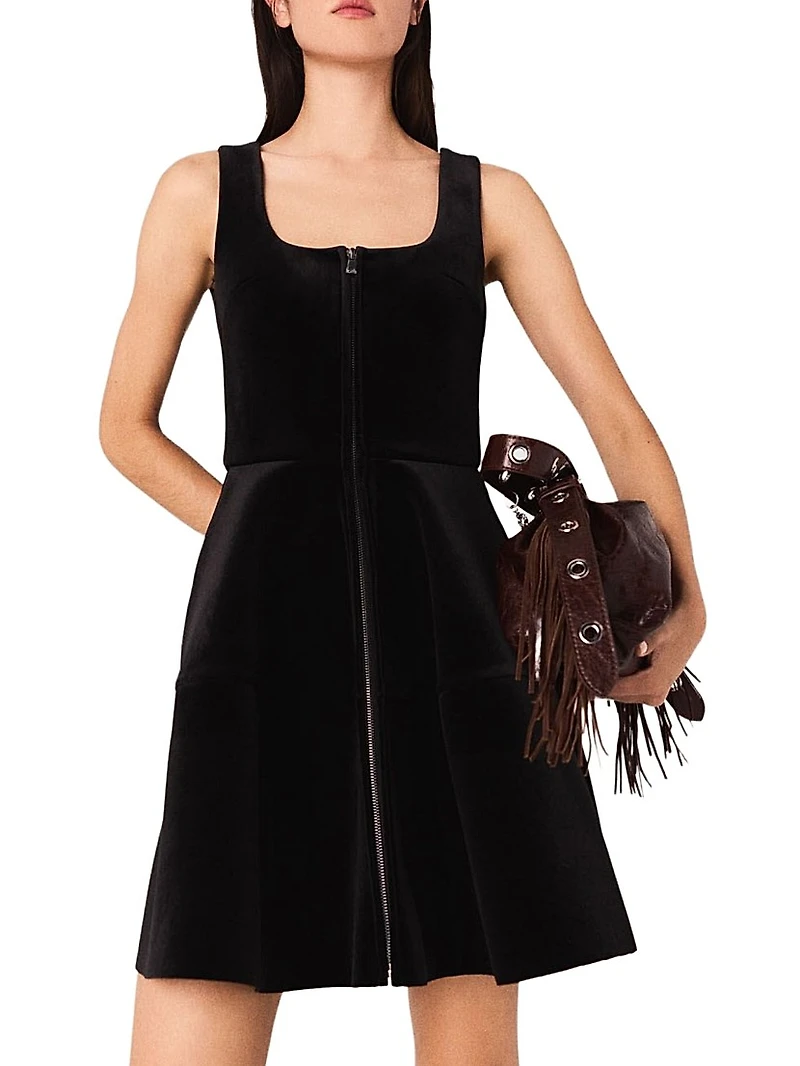 Short Velvet Skater Dress