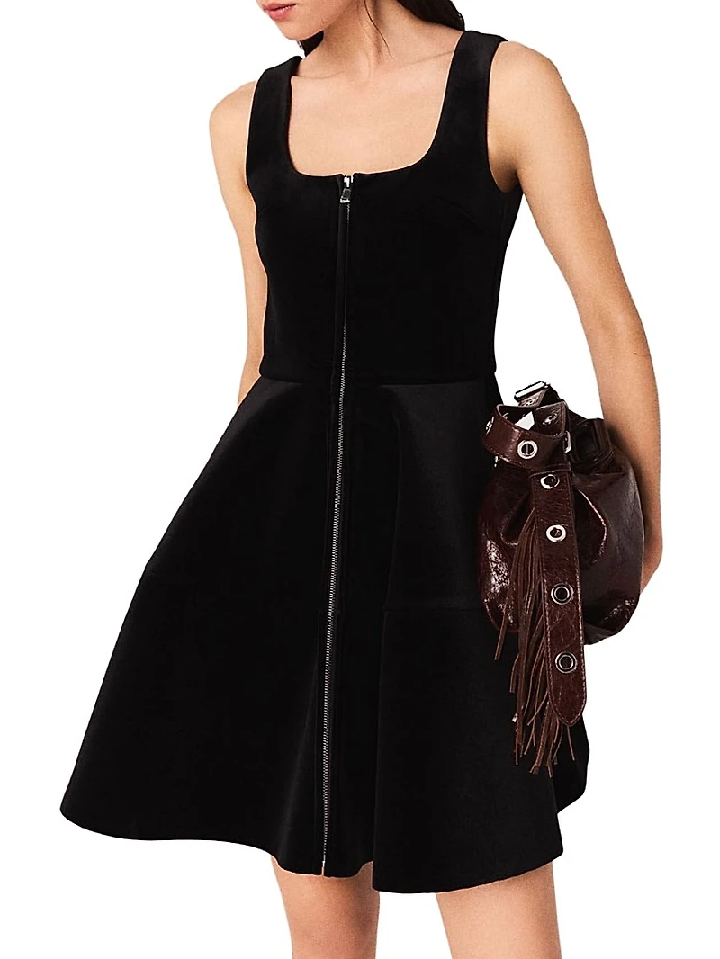 Short Velvet Skater Dress