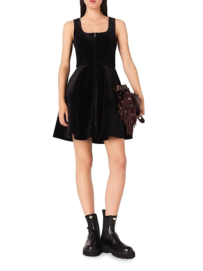 Short Velvet Skater Dress