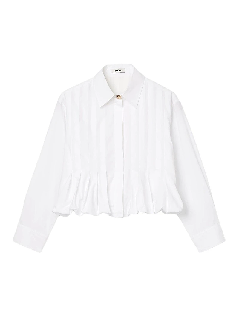 Pleated Cropped Shirt