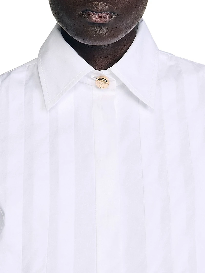 Pleated Cropped Shirt