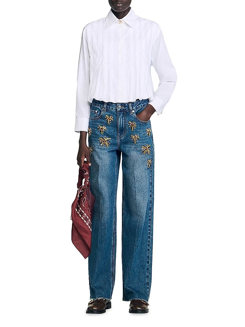 Pleated Cropped Shirt