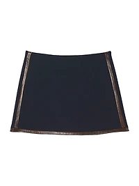 Short Skirt with Leather Bands