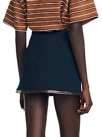 Short Skirt with Leather Bands