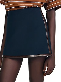 Short Skirt with Leather Bands