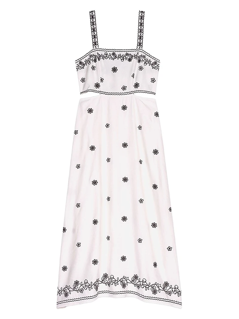 Embroidered Cut Out Maxi Dress