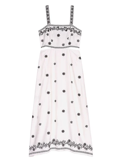 Embroidered Cut Out Maxi Dress