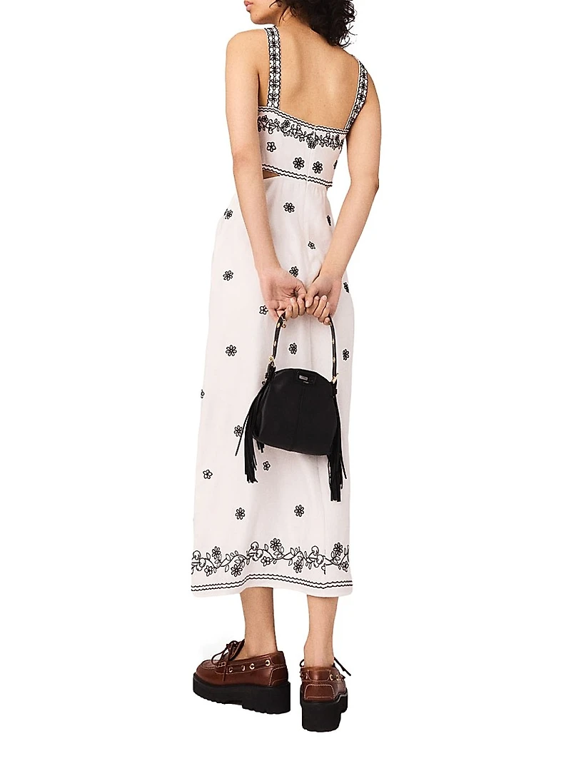Embroidered Cut Out Maxi Dress