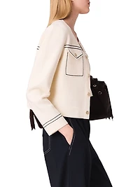 Topstitched Cropped Cardigan