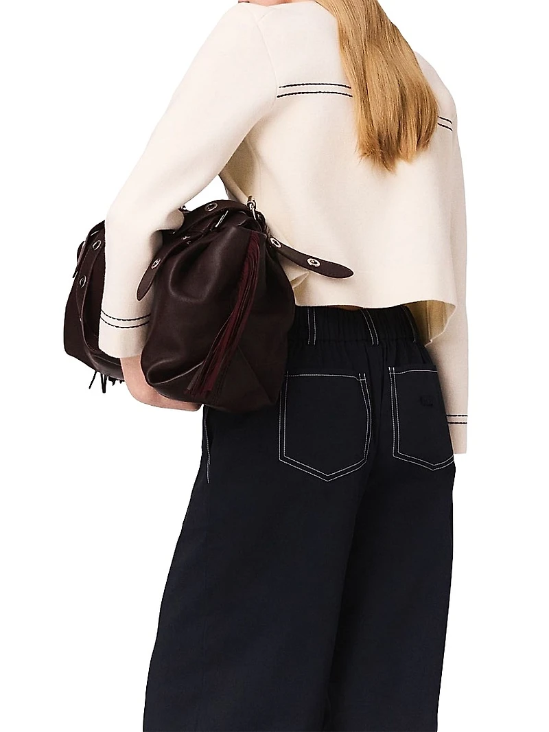 Topstitched Cropped Cardigan