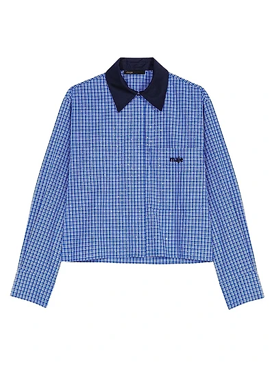 Rhinestone Shirt with Removable Col