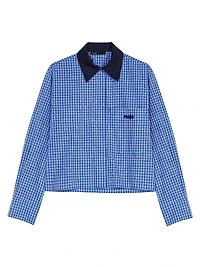 Rhinestone Shirt with Removable Col