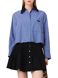Rhinestone Shirt with Removable Col