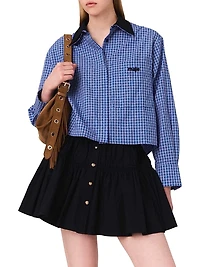 Rhinestone Shirt with Removable Col