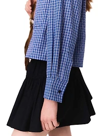 Rhinestone Shirt with Removable Col