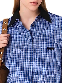 Rhinestone Shirt with Removable Col