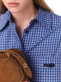 Rhinestone Shirt with Removable Col