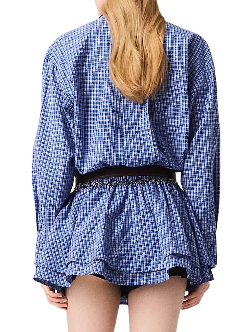 Stretch Cotton Rhinestone Suit Dress