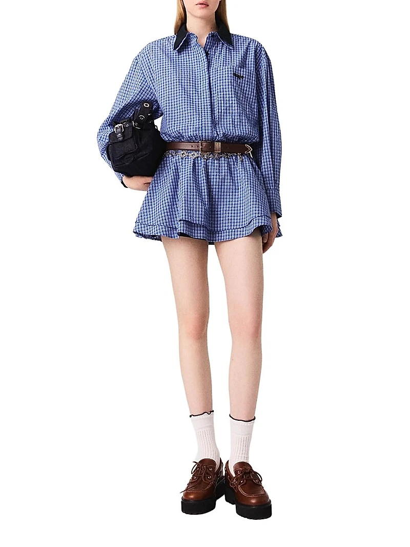 Stretch Cotton Rhinestone Suit Dress